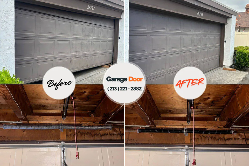 Before and after: garage door repair Arlington Heights, WA